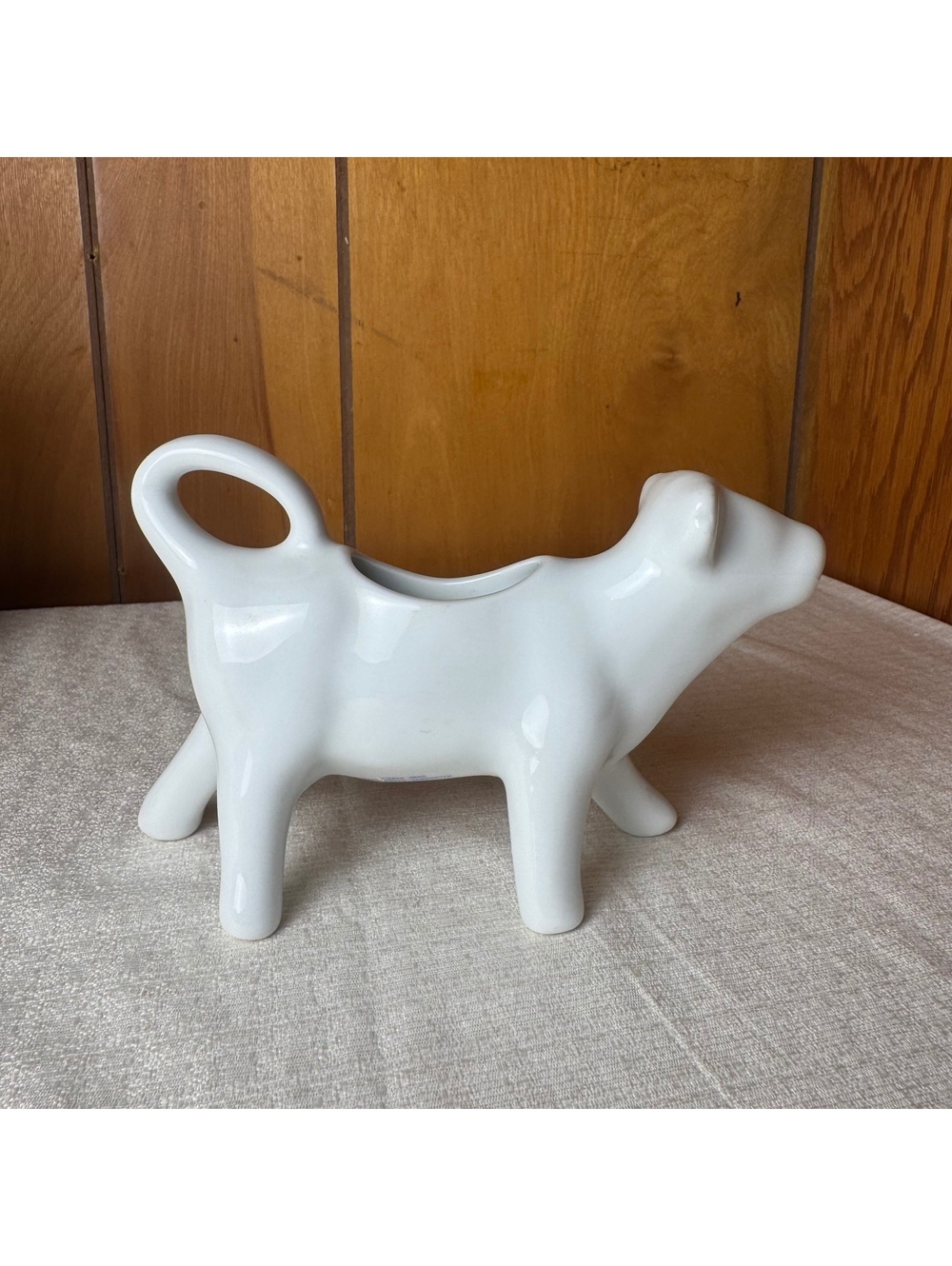 Vintage BIA Cordon Bleu Cow Creamer White Porcelain Farmhouse Kitchen Decor - Picture 3 of 9